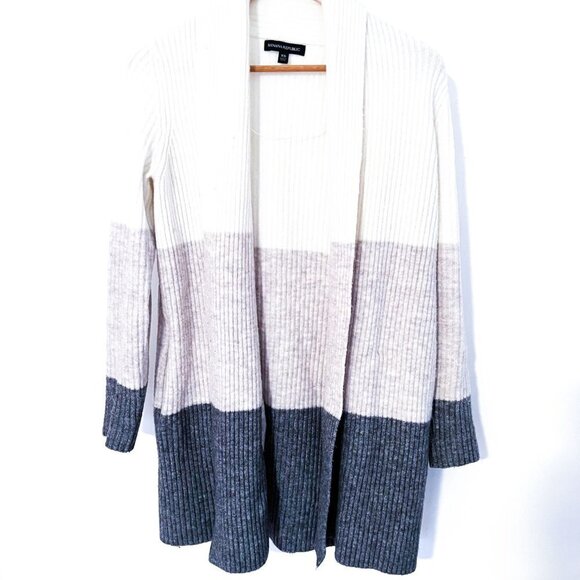 Banana Republic Stretch Merino Wool Gradient Long Open Front Cardigan Size XS - Picture 2 of 9